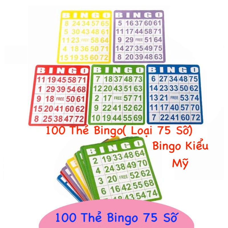 Vé Dò Loto ( Lô tô) 160 Tờ 60 Số( Dùng đươc cho Bộ 75 Số 90 Số) -Bingo 75 Số Và Các Mẫu Cờ Chơi Tết