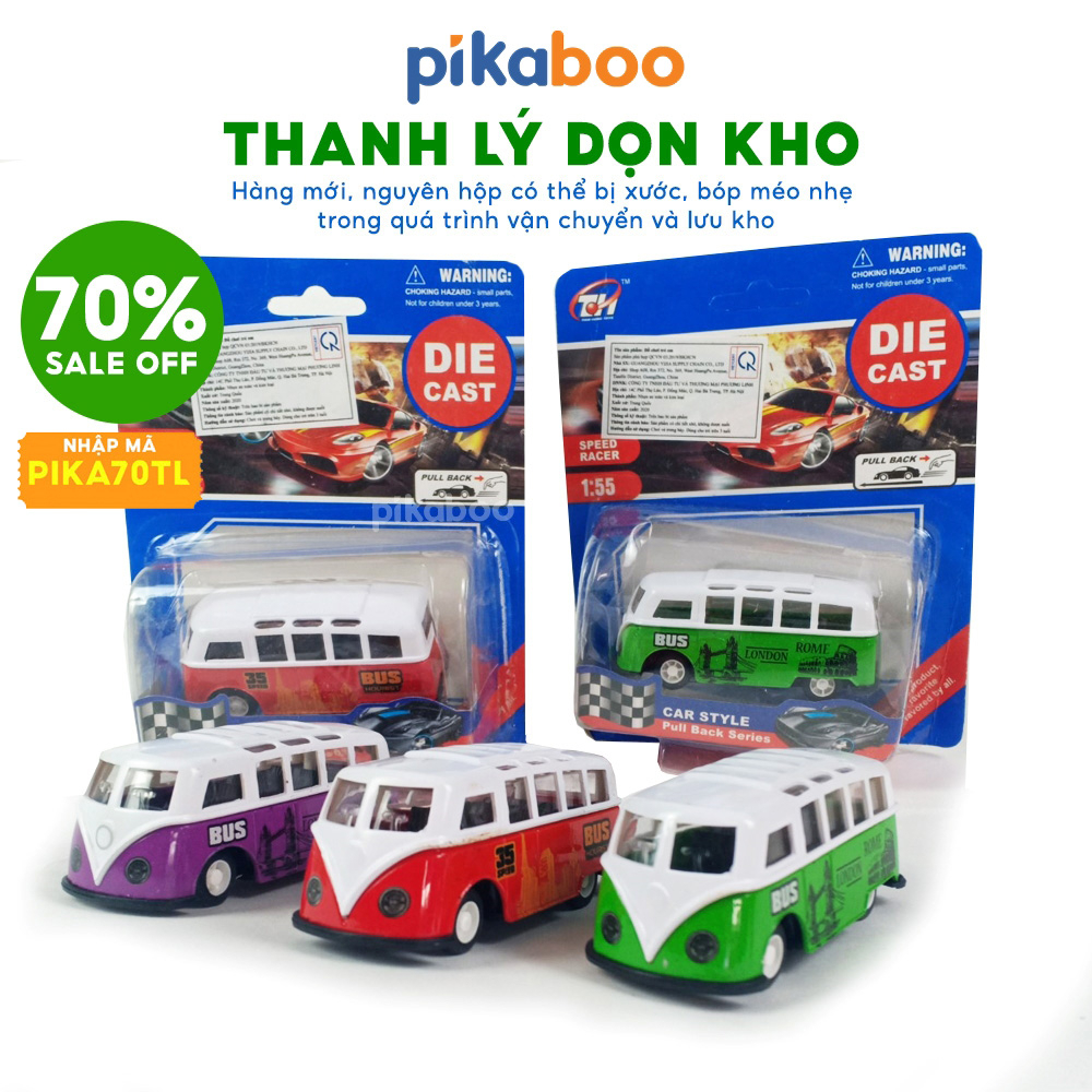 (XẢ KHO 70%) Đồ chơi mô hình xe ô tô bus cho bé chất liệu hợp kim Pikaboo