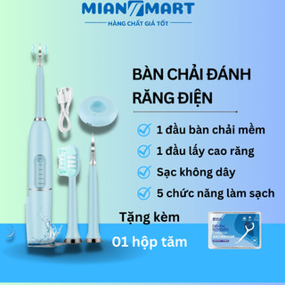 Bàn chải đánh răng điện cảm ứng - Sạc không dây, chống nước IPX7 – BH 3 tháng - Mian Mart