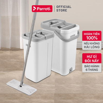 Cây lau nhà tự vắt thông minh, bộ lau nhà 360 độ, lau sạch khô nhanh Parroti
