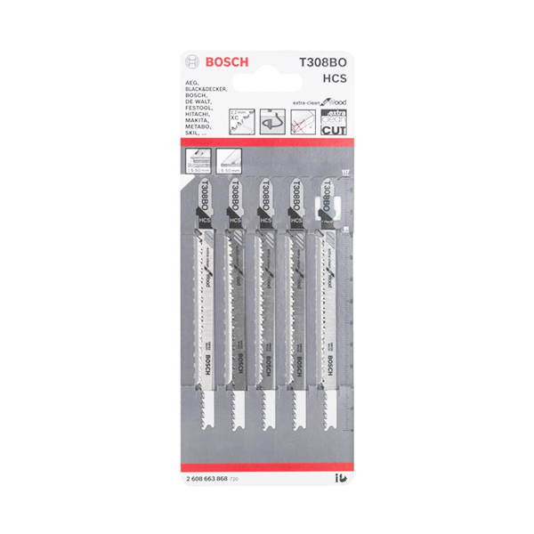 [CHÍNH HÃNG] Lưỡi Cưa Lọng Gỗ bosch T308BO (bộ 5 lưỡi)