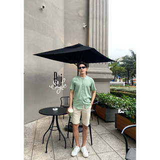 ÁO SƠ MI VẢI ĐŨI, TAY NGẮN CỔ TÀU. DÁNG BASIC