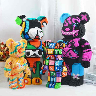 Le.go bearbrick 55cm, bộ lắp ráp gấu bearbrick 55cm, mô hình lắp ráp gấu bearbrick cỡ lớn tặng búa