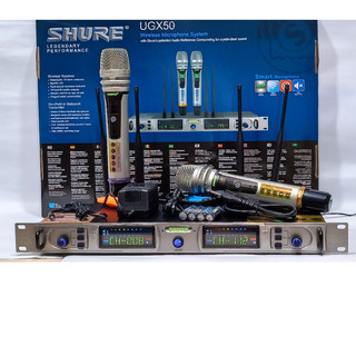 Micro không dây shure ugx 50 bộ 2 micro không dây uhf âm thanh hay chống nhiễu tốt hát hay nhẹ