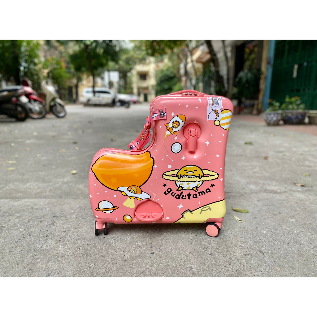 Lỗi 1 chút do vận chuyển Vali kéo vali ngồi màu hồng dễ thương cho bé gái nhựa cứng cáp chắc chắn