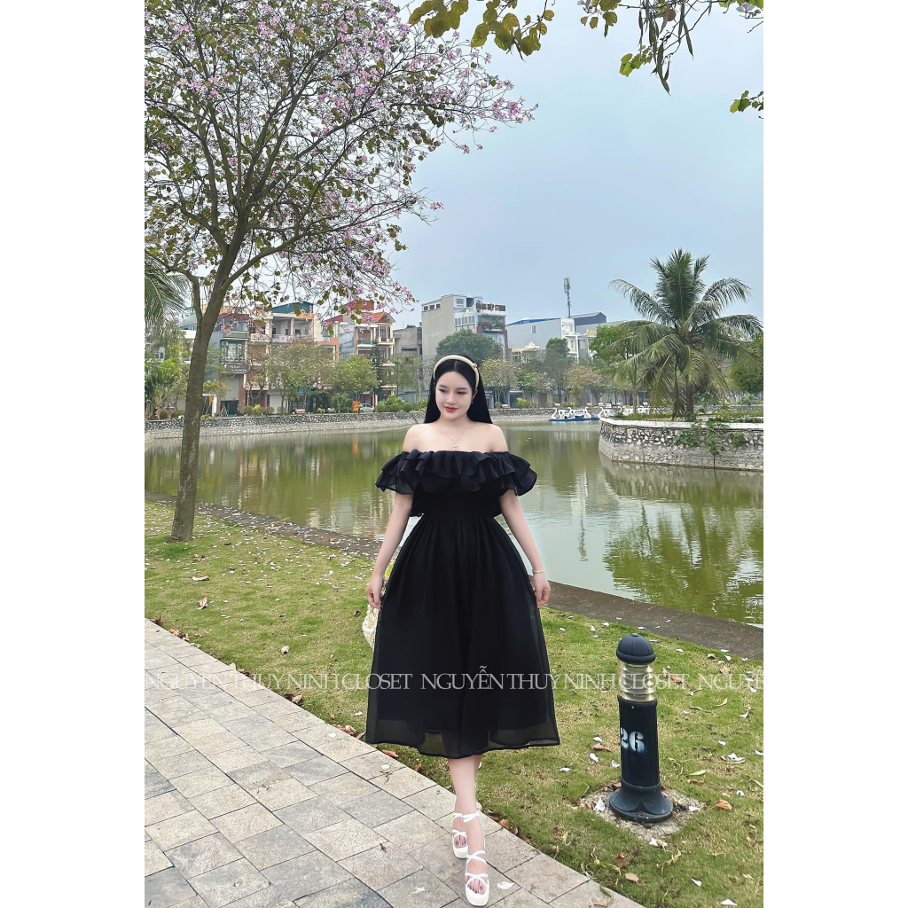 Đầm váy nữ xòe phối bèo 2 lớp với 3 tone màu nhẹ nhàng, xinh xắn dành cho các nàng diện đi chơi, dự tiệc siêu xinh