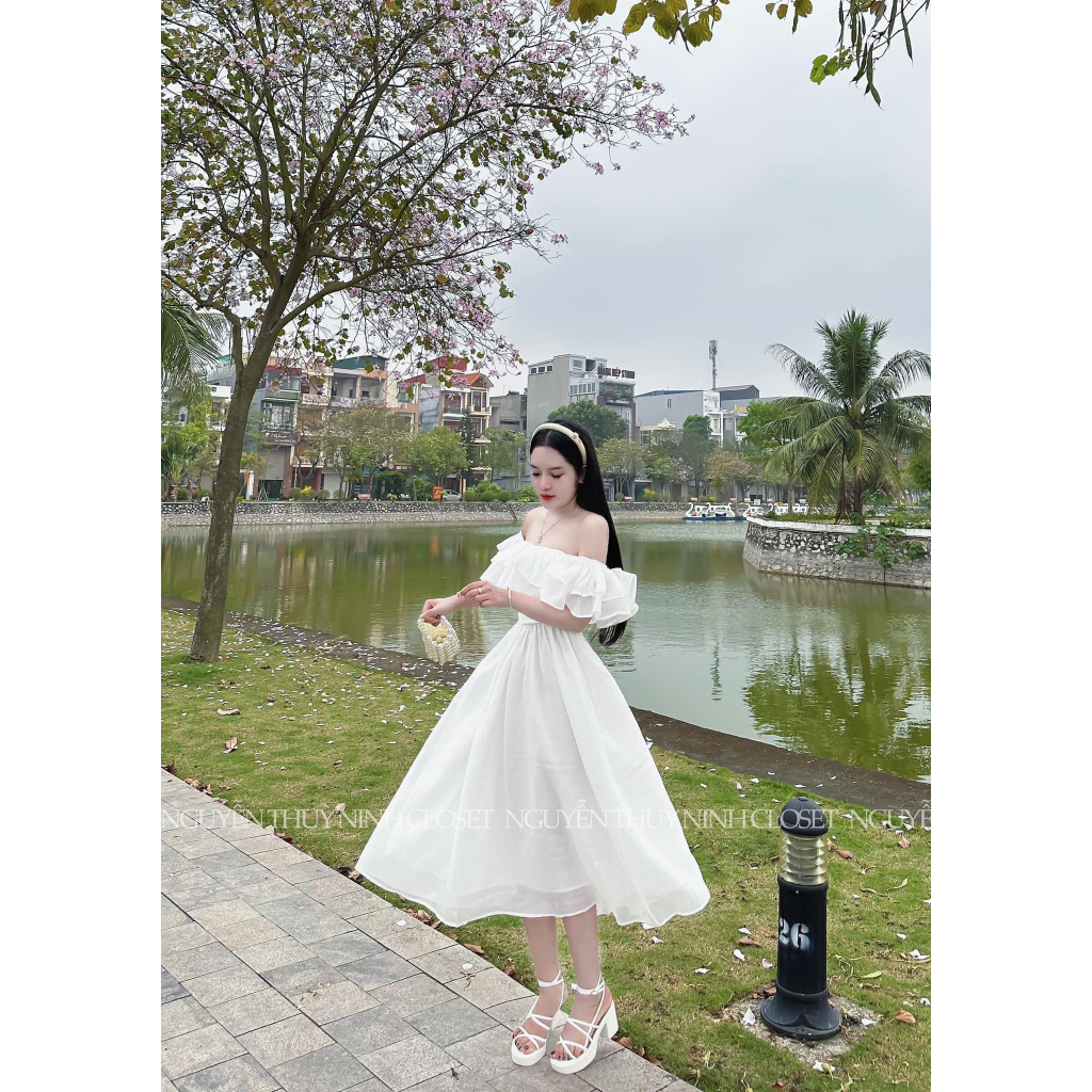 Đầm váy nữ xòe phối bèo 2 lớp với 3 tone màu nhẹ nhàng, xinh xắn dành cho các nàng diện đi chơi, dự tiệc siêu xinh