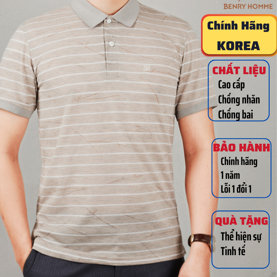 Áo Polo nam cổ bẻ benry Homme, dáng áo mặc thanh lịch, trẻ trung, sang trọng - thanh lịch mã áo 2836WHA - Benrykorea