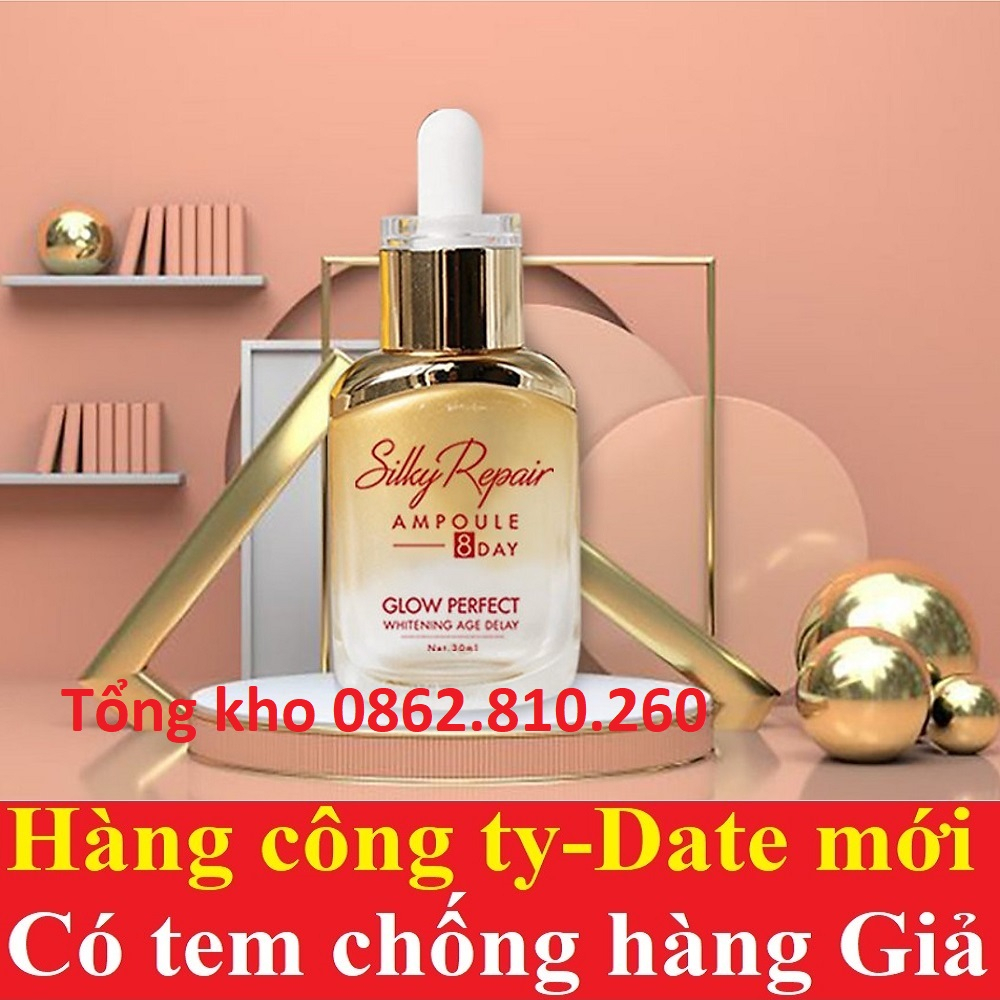 Huyết thanh tơ tắm silky repair ampoule 8 day glow perfect whitening age delay Đan Thy-SERUM CẤP ẨM DƯỠNG TRẮNG TƠ TẰM