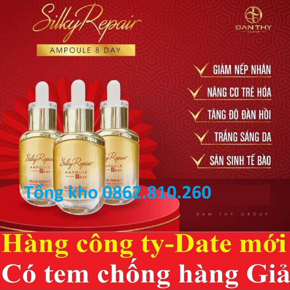Huyết thanh tơ tắm silky repair ampoule 8 day glow perfect whitening age delay Đan Thy-SERUM CẤP ẨM DƯỠNG TRẮNG TƠ TẰM