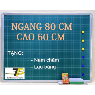 Bảng từ xanh hàn quốc 60 x 80cm treo tường - tặng kèm nam châm + lau bảng