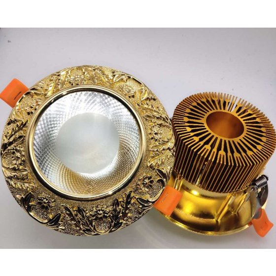 Đèn Âm Trần 9w Đồng Mạ Vàng Cao Cấp, Đèn Led Âm Trần Trang Trí Trần Thạch Cao Hiện Đại