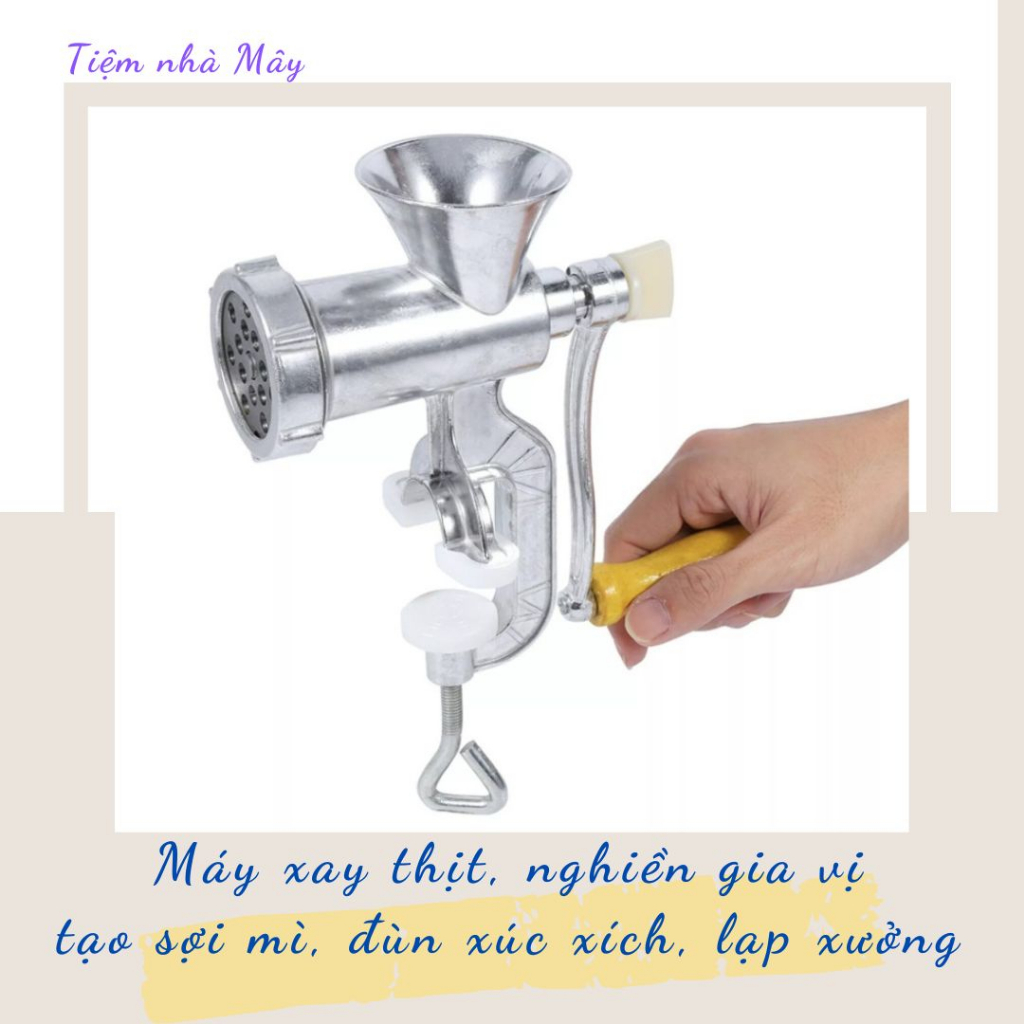 Cối xay thịt có ống đùn xúc xích quay tay mini