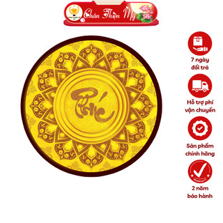 Đèn hào quang mandala chữ phúc in tranh trúc chỉ chân thiện mỹ, trang trí bàn thờ gia tiên, treo tượng phật tc-hq-204
