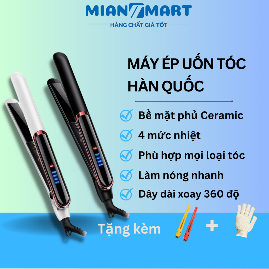 Máy ép duỗi tóc, là tóc, uốn xoăn tóc Hàn Quốc cao cấp duỗi tóc 3 trong 1 - máy kẹp tóc cao cấp NA-8868 - MIAN MART