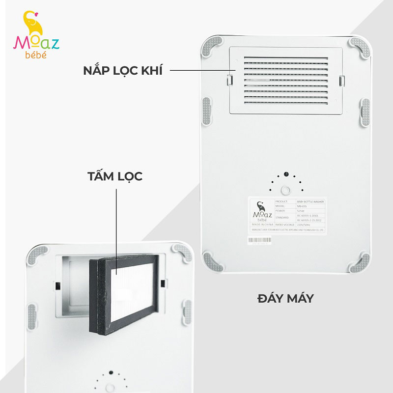 Máy rửa bình sữa tiệt trùng sấy khô Moaz BéBé MB035