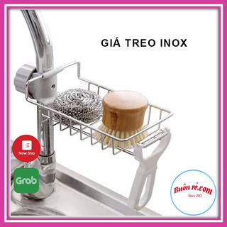 Kệ inox gắn vòi nước kệ giỏ đựng để đồ rửa chén bát kệ gắn bồn rửa chén