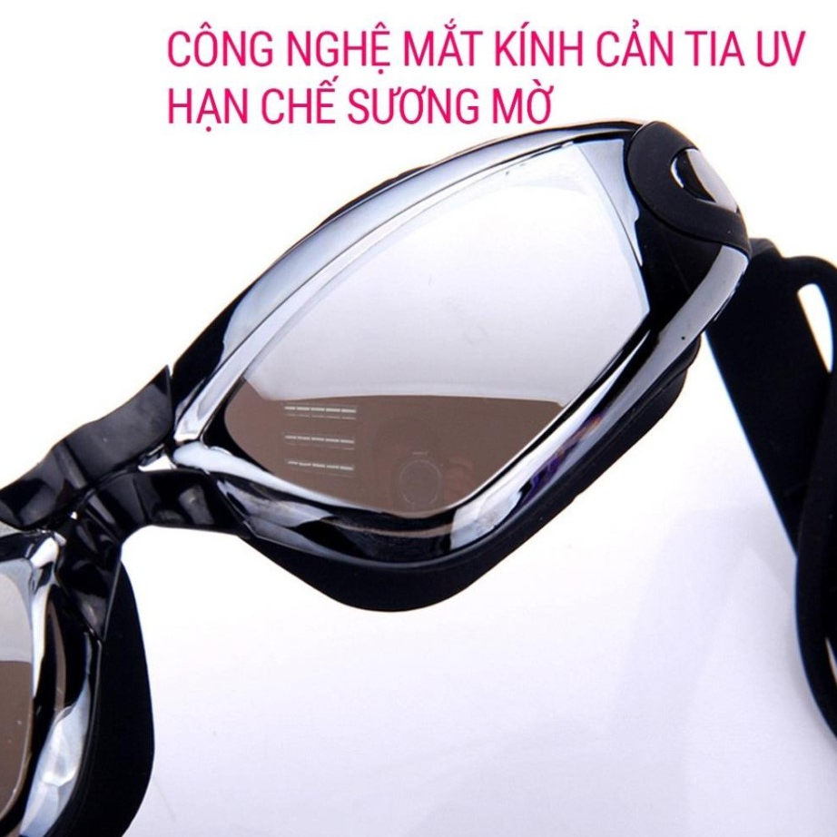 Kính Bơi Người Lớn Tráng Gương KAW Kèm Mũ Bơi Và Bịt Tai Kẹp Mũi Cho Nam Nữ, Cho Bé Trẻ Em