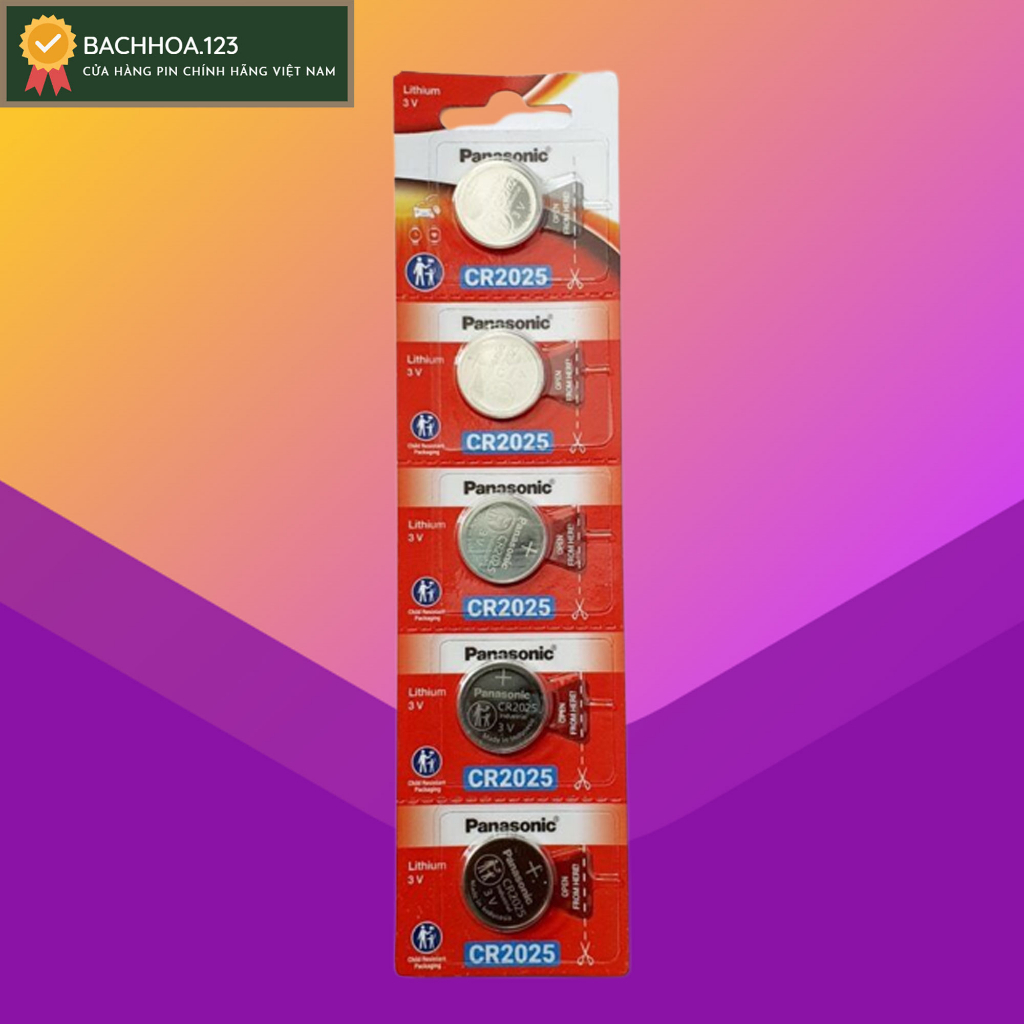 Vỉ 5 viên Pin Panasonic CR2032 / CR2025 / CR2016 / CR1620 / CR1616 / CR1632 / CR1220 Made in Indonesia chính hãng