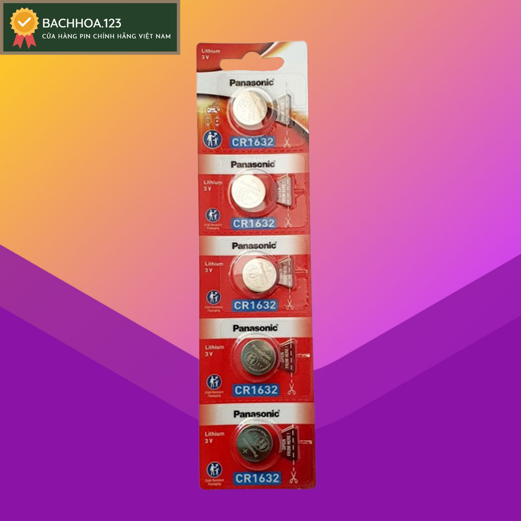 Vỉ 5 viên Pin Panasonic CR2032 / CR2025 / CR2016 / CR1620 / CR1616 / CR1632 / CR1220 Made in Indonesia chính hãng