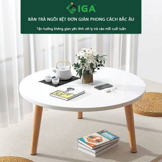 Bàn trà sofa ngồi bệt, bàn học bàn ăn chân gỗ sồi decor phòng hiện đại thông minh IGA- GP74