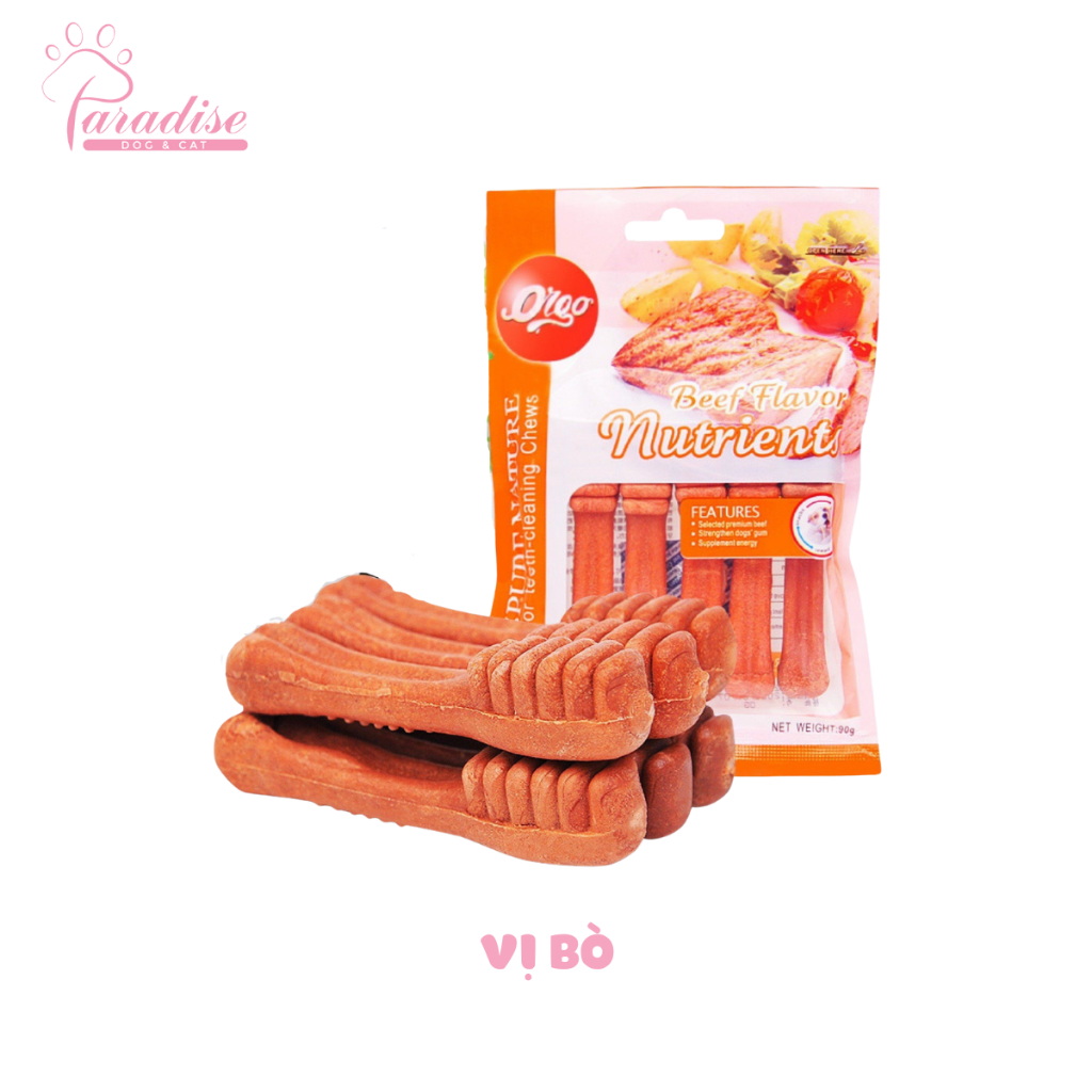 Xương Gặm Cho Chó Orgo Hình Bàn Chải Sạch Răng Bổ Sung Canxi Và Dinh Dưỡng 90gr/Túi -  Paradise Dog&Cat