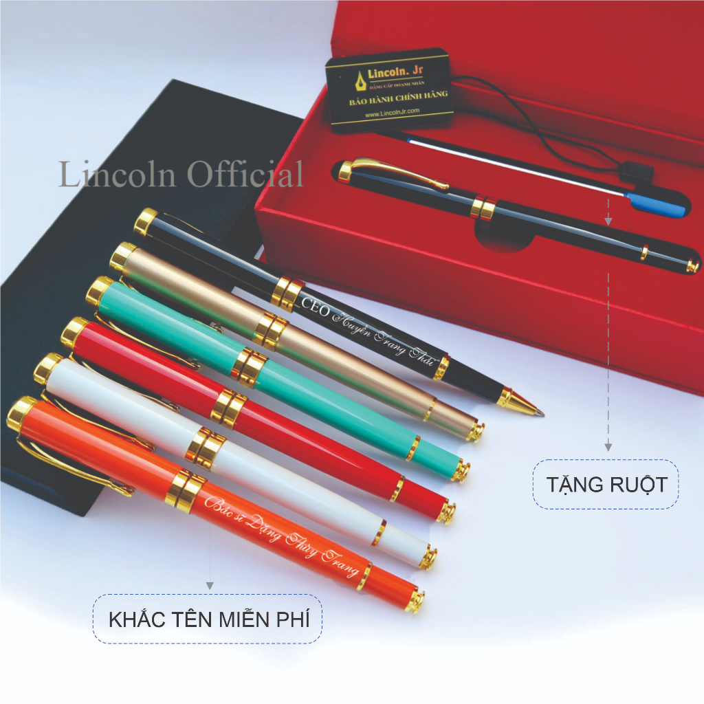 Bút Ký Tên, Viết Kí Dạ Bi Khắc Chữ Theo Yêu Cầu Lincoln Primal Gentee LC010, Quà Tặng Cho Sếp, Đồng Nghiệp, Thầy Cô