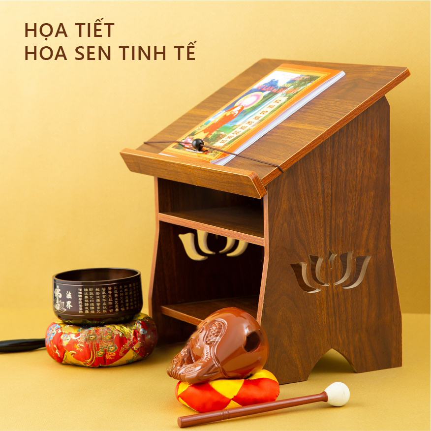 Kệ bàn kê sách ngồi tụng kinh màu óc chó - GP270