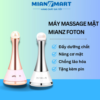 Máy massage mặt ion cầm tay, Matxa làm đẹp trẻ hóa nâng cơ da mặt - Tặng Pin dự phòng, BH 3 tháng - Mian Mart