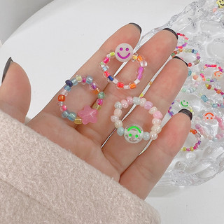 Set 3 nhẫn hạt cườm nhiều màu
