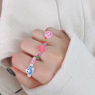 Set 3 nhẫn hạt cườm nhiều màu