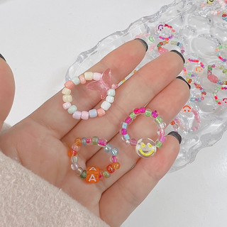 Set 3 nhẫn hạt cườm nhiều màu