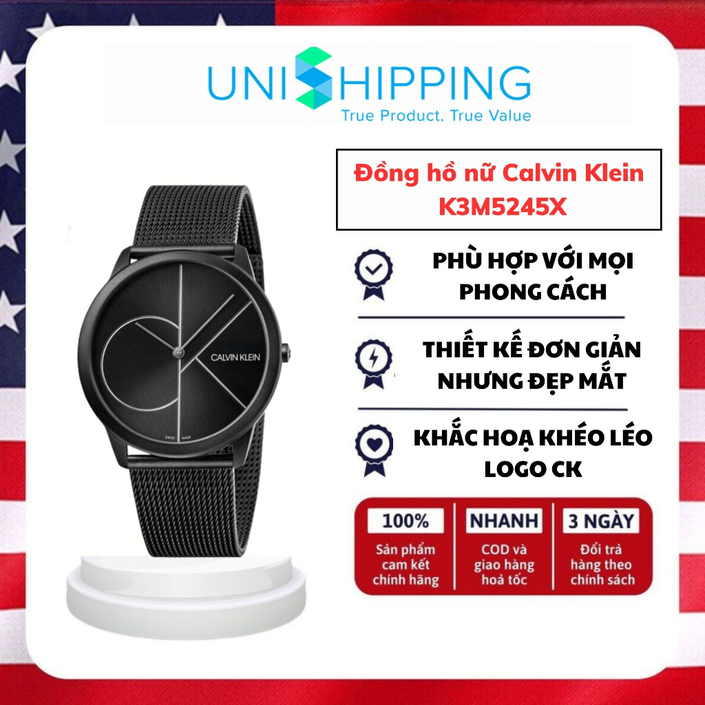 Đồng hồ nữ Calvin Klein SKU: K3M5245X chính hãng thanh lịch, năng động Unishop28