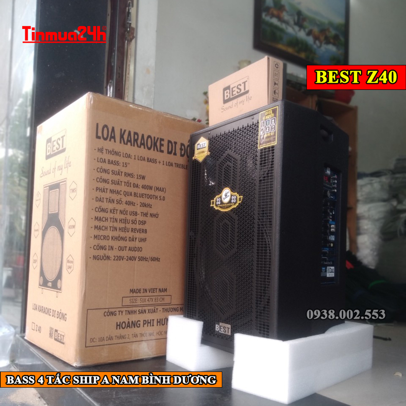 Loa Kéo Karaoke BEST    Chính hãng - Tặng 2 Micro Không Dây UHF