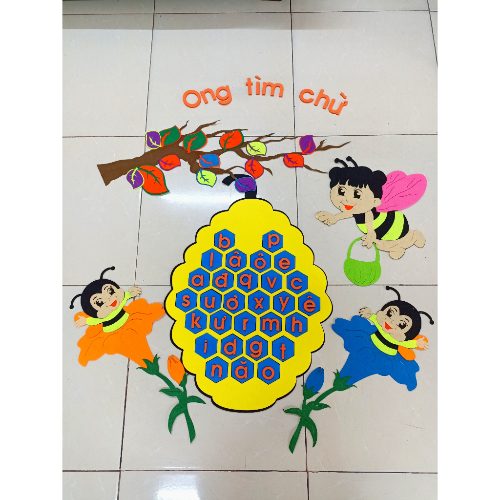 GÓC CHỮ CÁI CON ONG - TRANG TRÍ TRƯỜNG MẦM NON GÓC CHỮ CÁI