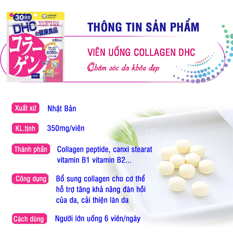 Combo Trẻ hóa và sáng da  (Viên collagen DHC + viên vitamin C DHC) thực phẩm chức năng DHC Nhật Bản 30 ngày TM-DHC-CB14
