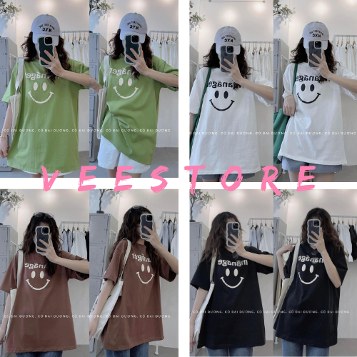 Áo thun cộc tay MANEGER thiết kế 4 màu tôn da, áo phông tay lỡ basic nam nữ oversize VEESTORE