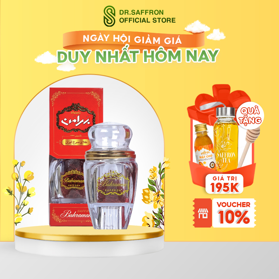 Nhụy Hoa Nghệ Tây thương hiệu SAFFRON BAHRAMAN lọ 0,5Gr