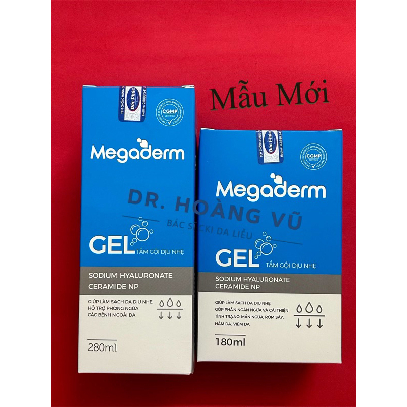 Sữa tắm gội dịu nhẹ Megaderm, làm sạch cơ thể nhẹ nhàng 280ml - Dr. Hoàng Vũ