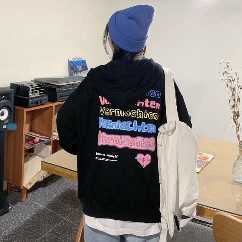 Áo khoác nữ xiteen dây kéo trái tim xinh xinh siêu chất-A923