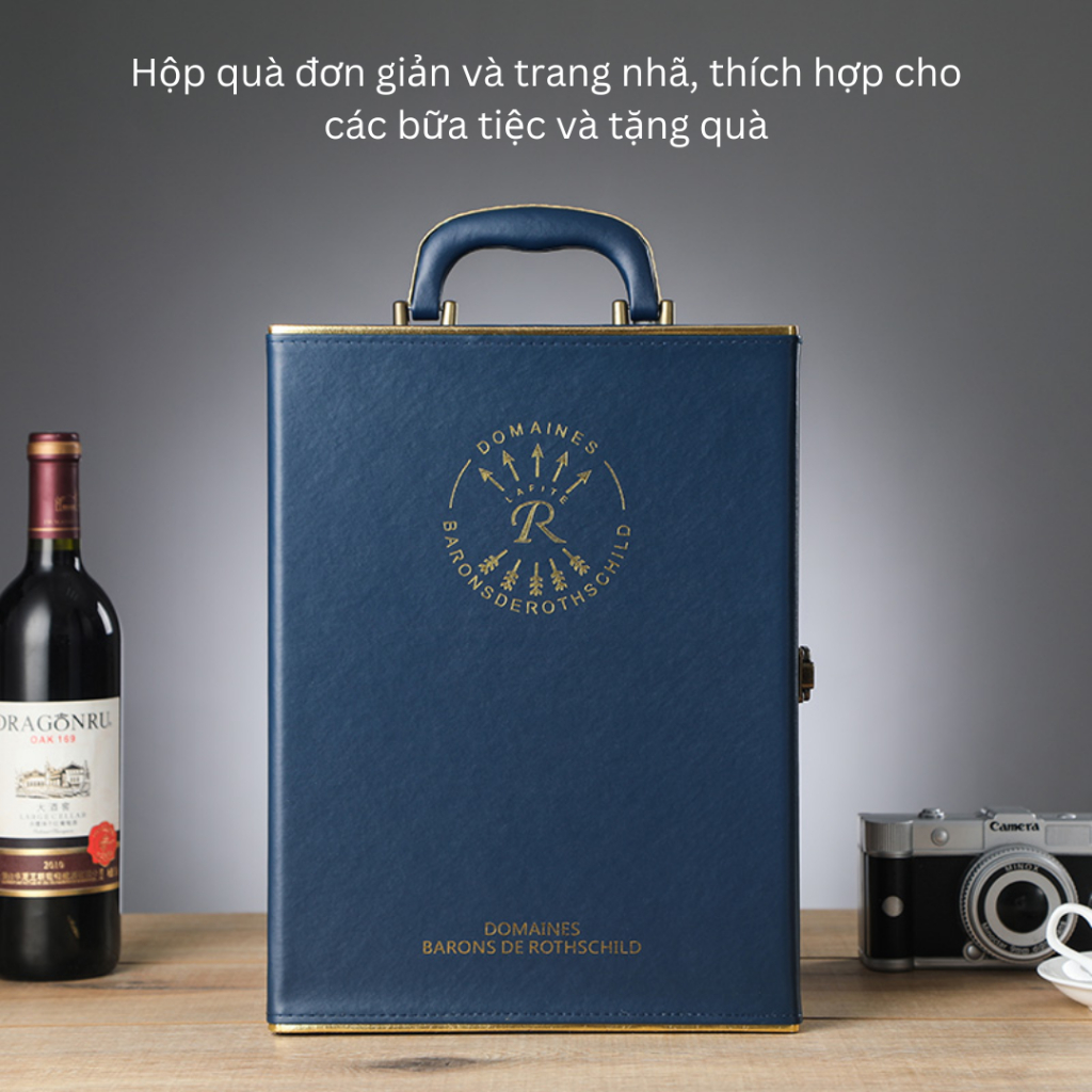 Hộp rượu vang - hộp da đựng rượu vang kèm phụ kiện