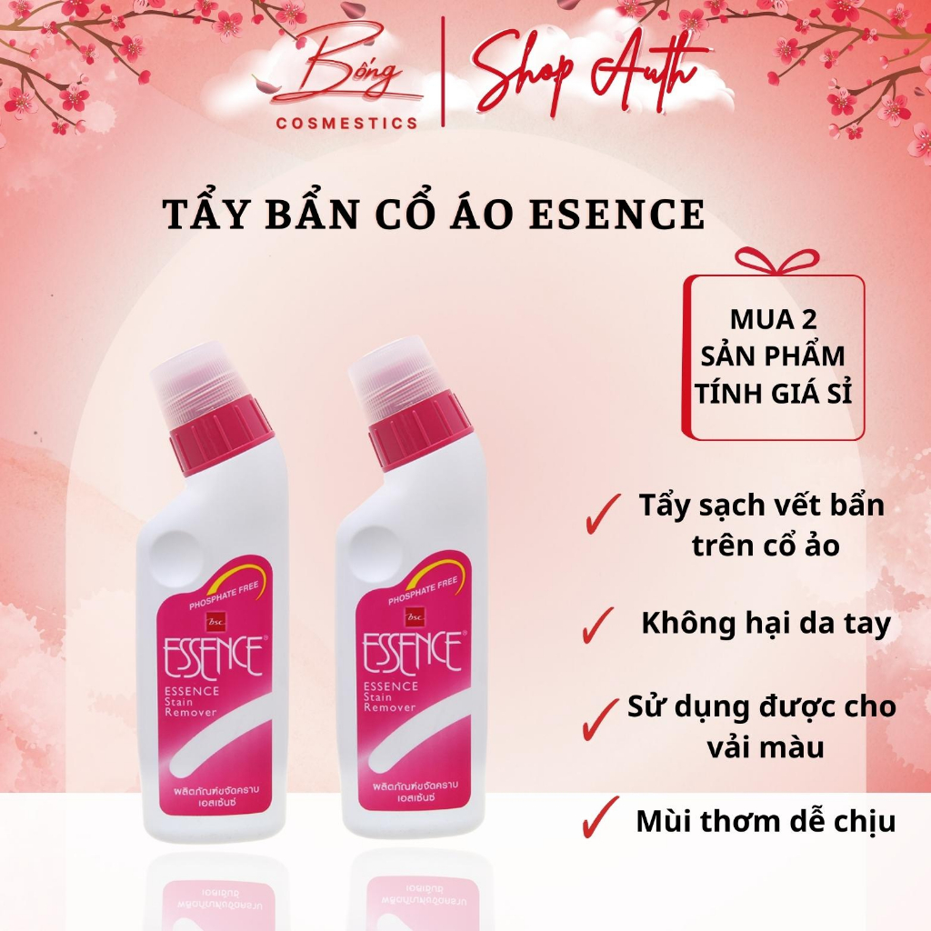 Dung dịch tẩy vết bẩn cổ áo Essence Thái Lan 220 ml, NƯỚC TẨY CỔ ÁO TAY ÁO Essence 220ml (Hàng chính hãng
