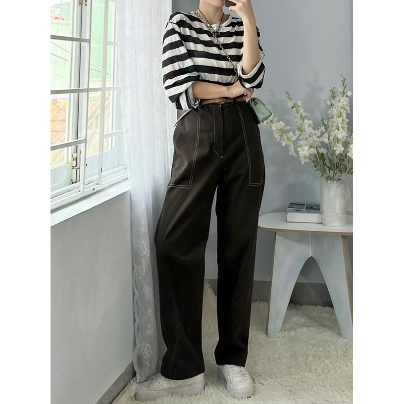 quần kaki rêu eo 80-86