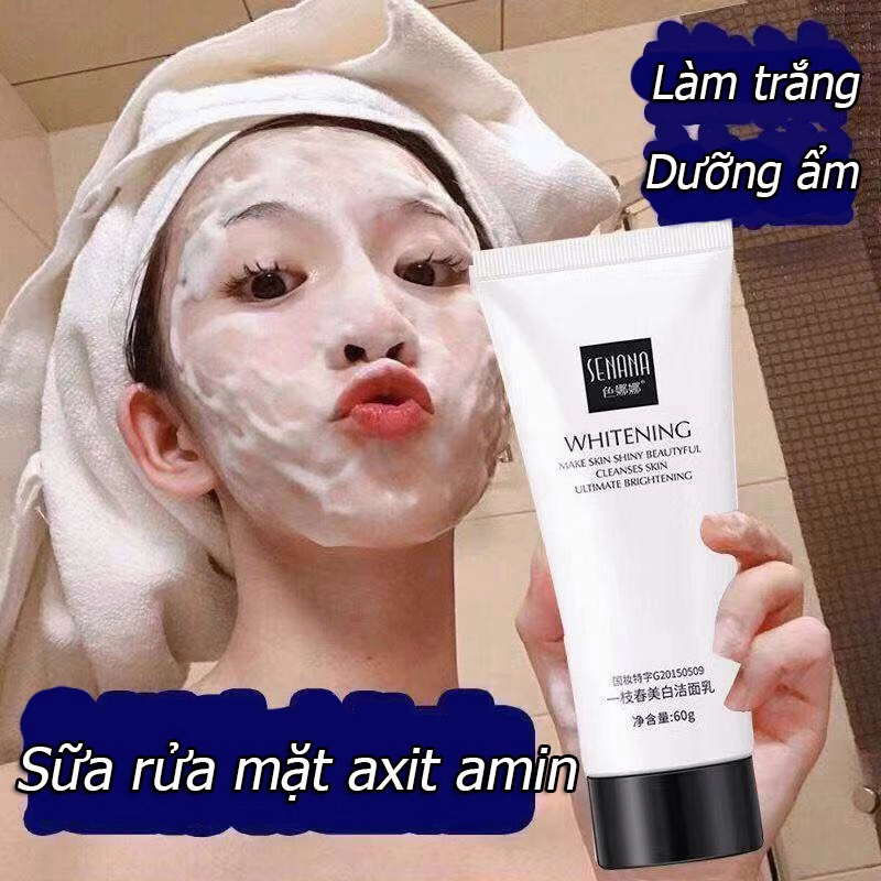 「🔥Đảm bảo xác thực」Sữa rửa mặt dưỡng trắng da nhờn axit amin sữa rửa mặt dưỡng ẩm tẩy da chết dịu nhẹ