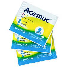 Acemuc kids 100mg và 200mg hộp 30 gói dùng cho trẻ em giúp hệ hô hấp của trẻ khỏe mạnh