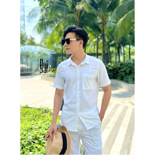 ÁO SƠ MI VẢI ĐŨI, TAY NGẮN CỔ BẺ. DÁNG BASIC