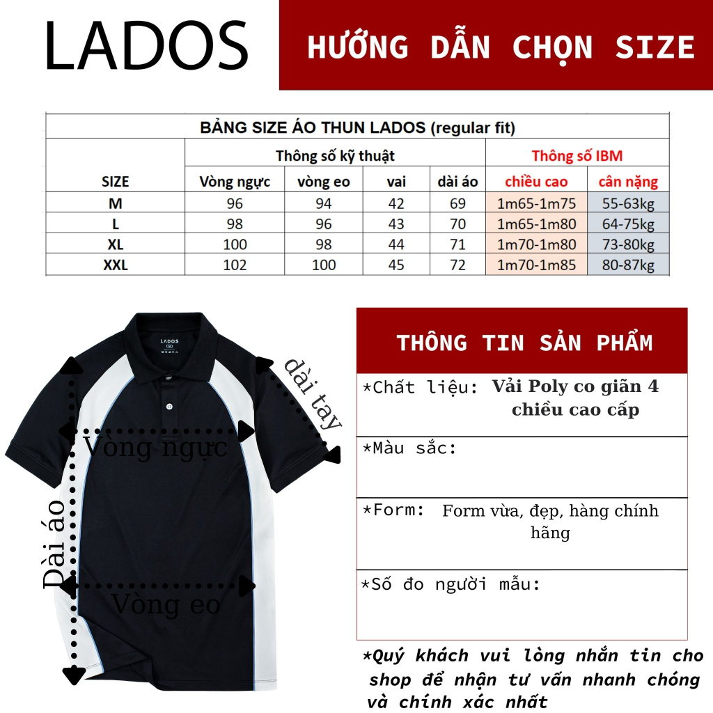 Áo thun polo nam có cổ trẻ trung LADOS-9134 form đẹp, chất vải cao cấp không nhăn, thấm hút tốt