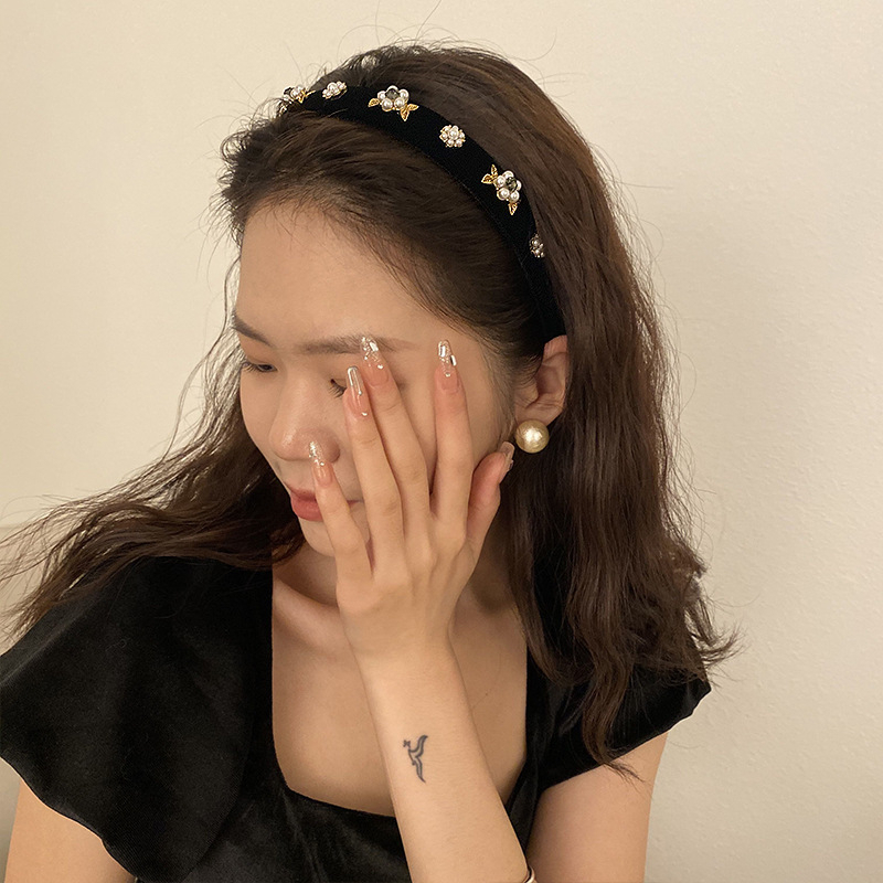 Băng đô cài tóc Thiết Kế đính Hoa Cao Cấp Kiểu pháp Tinh Tế