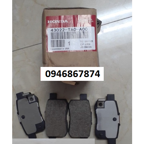 Má phanh sau Honda Accord 2008-2011 (má đĩa sau Accord 2008-2011, bố thắng sau, Accord 2008-2011)