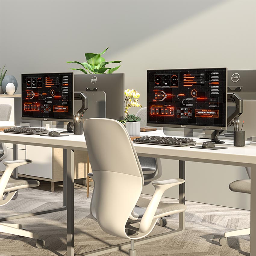 Giá treo màn máy tính Human Motion T6 Dễ dàng set up bàn làm việc theo ý thích của mình một cách hợp lý nhất.